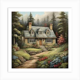 Cottage In The Woods 1 Art Print