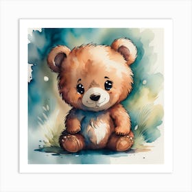 Cute Teddy Bear Art Print