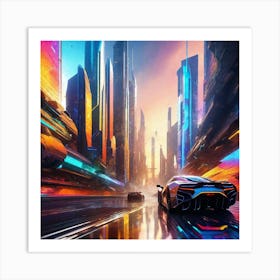 Futuristic City 136 Art Print