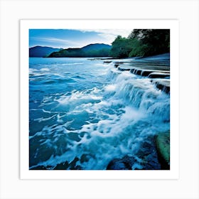 Ocean Lake River Pond Stream Splash Wave Ripple Tide Current Cascade Fountain Waterfall (2) Art Print