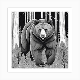 Bear In Forest (26) Art Print