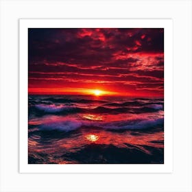Sunset Over The Ocean 129 Art Print