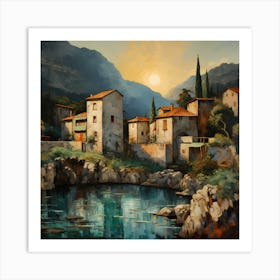 Brushstrokes on Italian Canvas Art Print