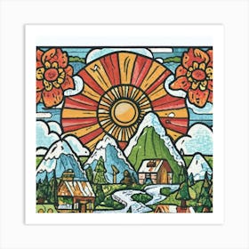 Small mountain village 8 Art Print