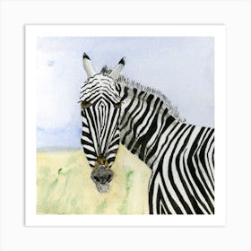 Zebra Watercolor Painting Art Print