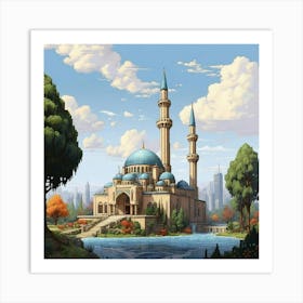 Mosque In The City paintings Art Print