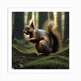 Squirrel In The Forest 322 Art Print