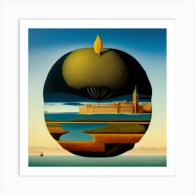 Apple In The City Art Print