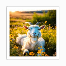 Goat In The Meadow 1 Art Print