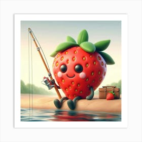 Strawberry Fishing 3 Art Print