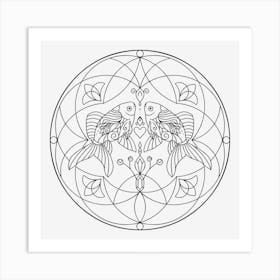 Aquatic Mandala 02 Art Print