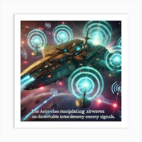 Aether Class Command Ship Disrupting Enemy Signals Art Print