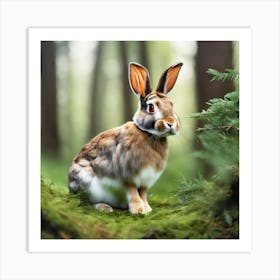 Rabbit In The Forest 125 Art Print