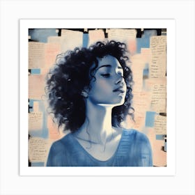 Girl With Curly Hair 1 Art Print