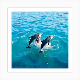 Dolphins In The Water Art Print