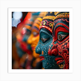 Colorful Masks Art Print