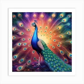 peacock dance Art Print