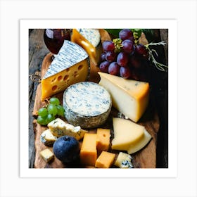 Cheese And Grapes Art Print