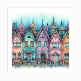 Colorful Houses 2 Art Print