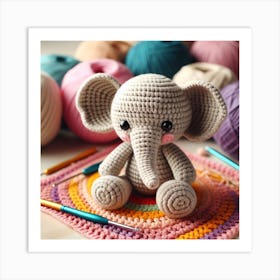 Amigurumi, elephant Art Print