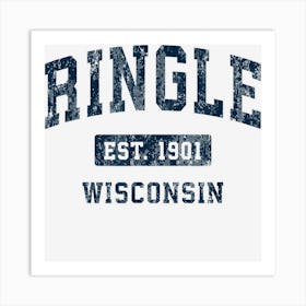 Ringle Wisconsin Wi Vintage Athletic Sports Design Art Print