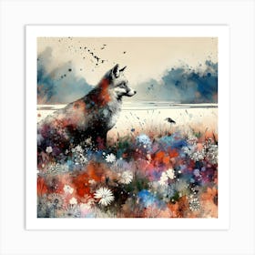 Fox In The Meadow Art Print