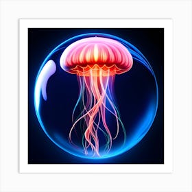 Jellyfish In A Bubble Art Print