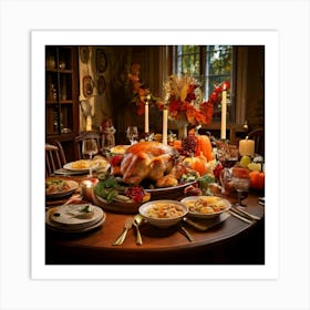 Firefly Elegant Thanksgiving Feast With Rustic Charm 89303 (2) Art Print