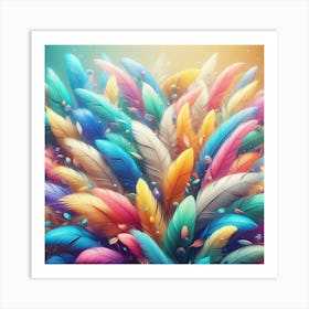 Colorful feathers 3 Art Print