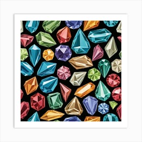 Colorful Gems Art Print