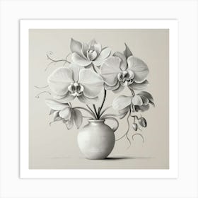 Orchids In A Vase Wall Art Print Art Print