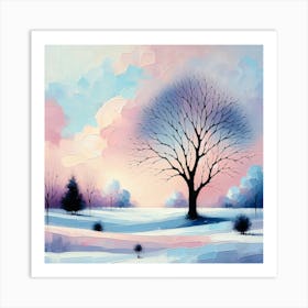 Winter Landscape Canvas Art Art Print