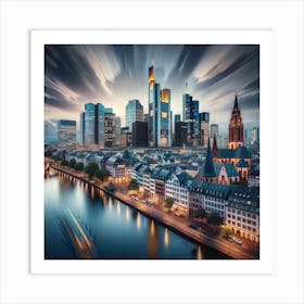 Harmony Of Heritage: The Evolving Skyline Of Frankfurt Art Print