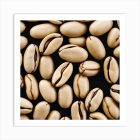 Coffee Beans On A Black Background 1 Art Print