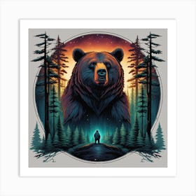 Bear In The Woods 18 Art Print