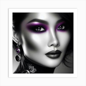 Black And Purple Makeup 1 Art Print