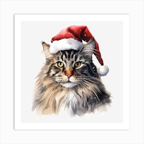 Santa Cat 48 Art Print