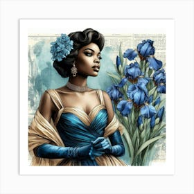 Blue Iris-3 Art Print