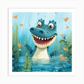 Alligator In The Water Art Print