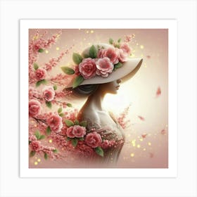 Portrait Of A Woman In A Hat Art Print