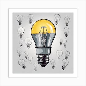 Light Bulb Stock Videos & Royalty-Free Footage Art Print