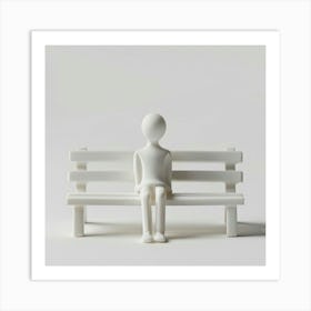 Person Sitting On A Bench Art Print