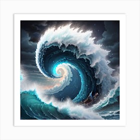 A Monstrous Tidal Wave 4 Art Print