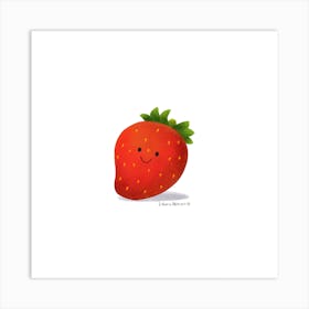 Happy Strawberry Art Print