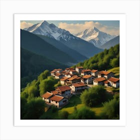 Village In The Mountains 2 Art Print