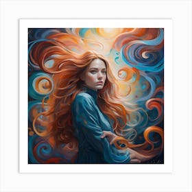 Girl With Red Hair Art Print