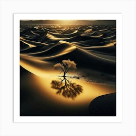 Lone Tree In The Desert 6 Art Print