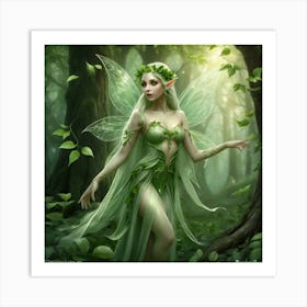 Fairy In The Woods 1 Art Print