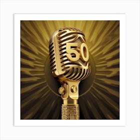 Golden Hip Hop 50 Microphone Art Print