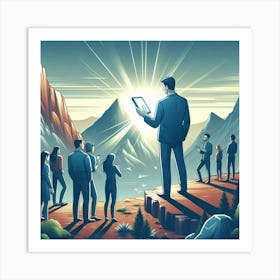 Illustration Of A Business Meeting Art Print